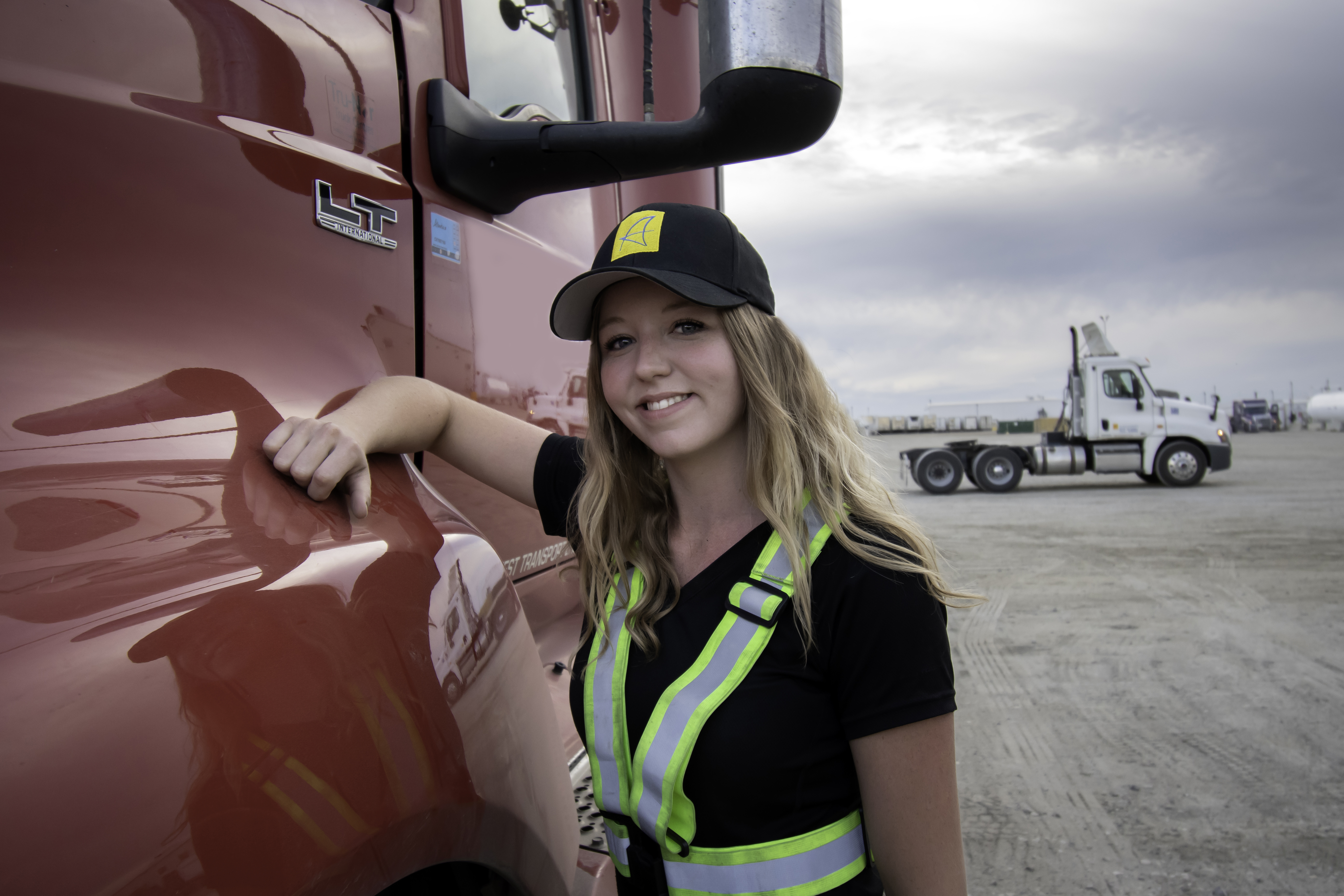 A female truck driver